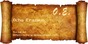 Ochs Erazmus névjegykártya